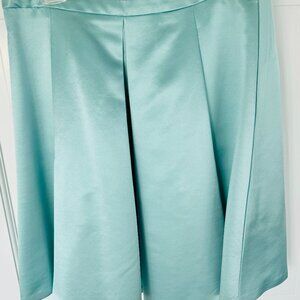 Trina Turk Aqua Silk Satin Skirt